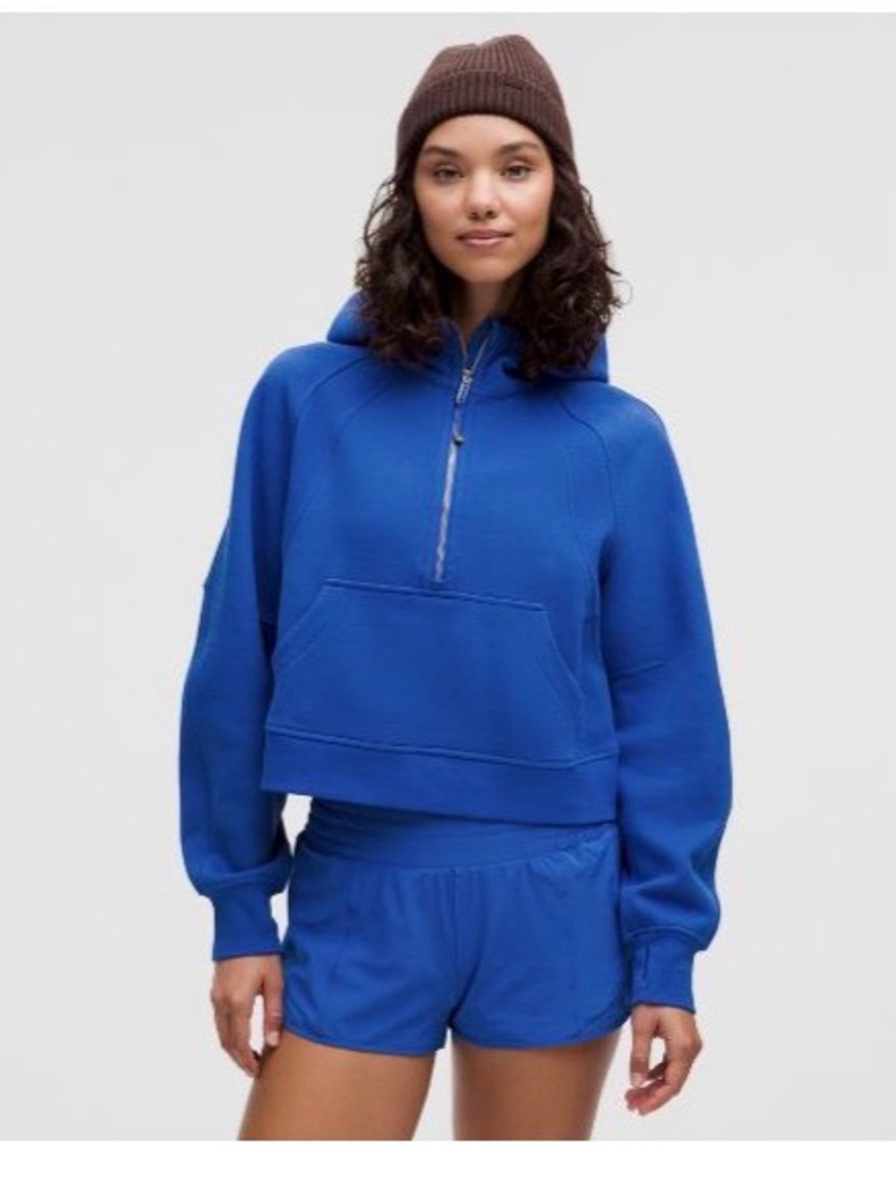 Women's Cobalt Half-Zip Hoodie Scuba Oversized hoodie xs/s